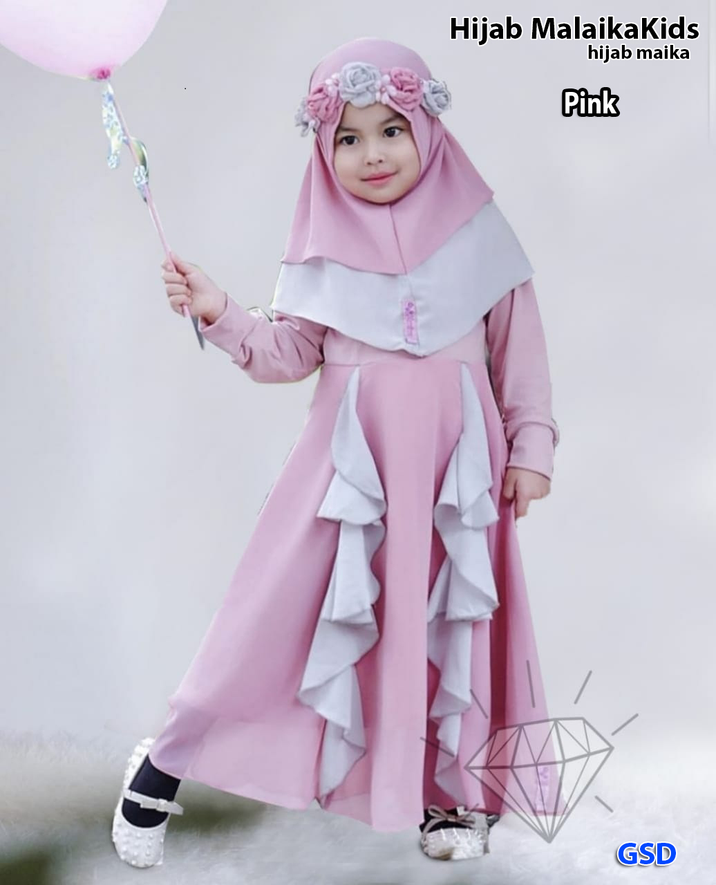 Hijab malaika kids red-hijab maika