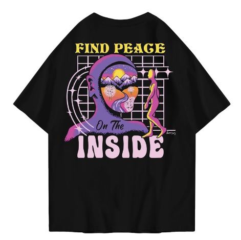 Hi VABA Oversized Find Peace Inside Tshirt | Kaos Streetwear Unisex Tee