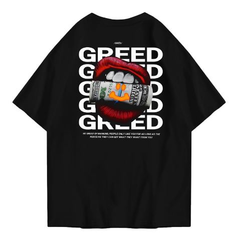 Hi VABA Oversized Greed Tshirt | Kaos Streetwear Unisex Tee