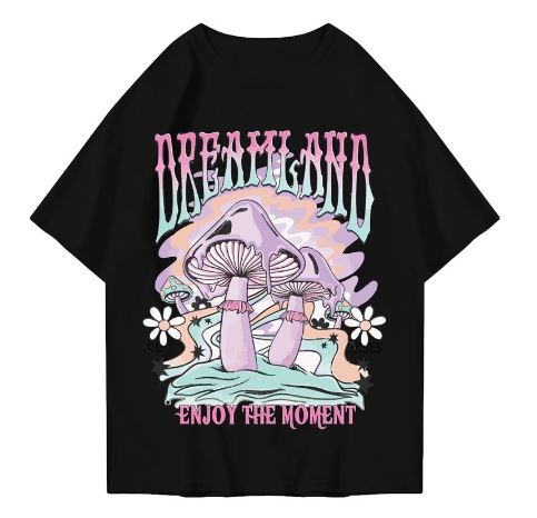 Hi VABA Oversized Dreamland Mushroom Tshirt | Kaos Streetwear Unisex Tee