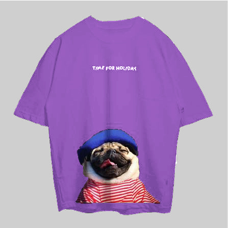 VABA Oversized Pug Time To Holiday Tshirt | Kaos Streetwear Unisex Tee