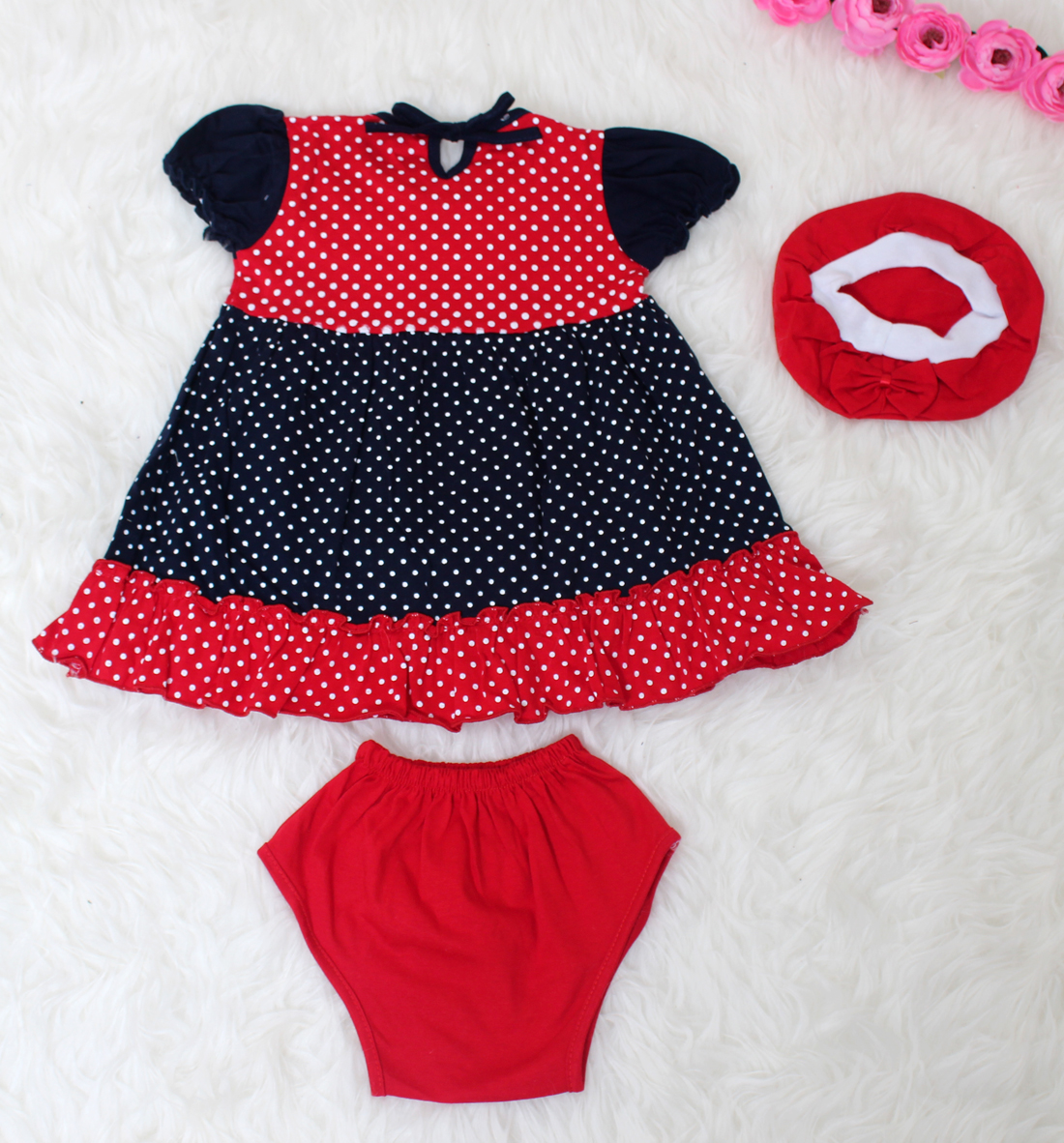 Set Bayi Dot 431 red 3in1