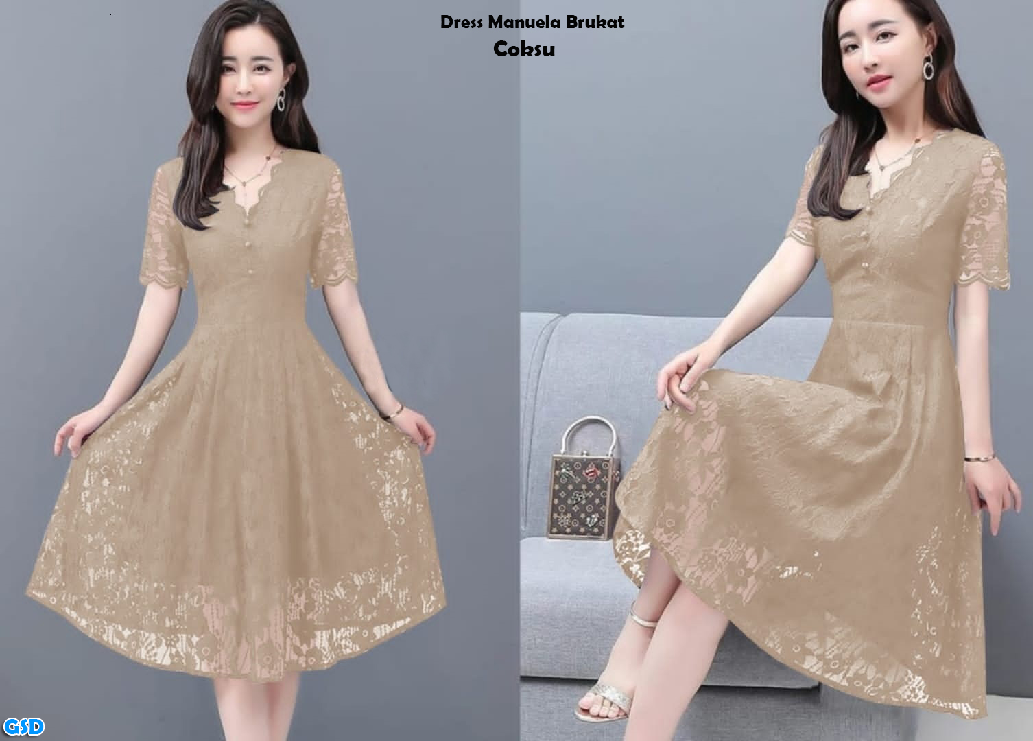 Dress Manuela brukat Kuning