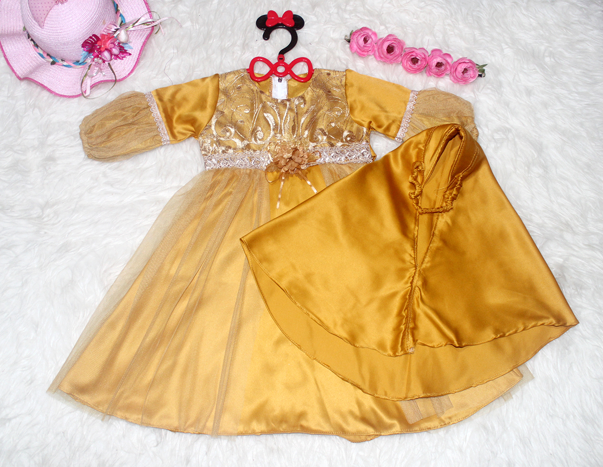 Set Gamis Amina Kuning