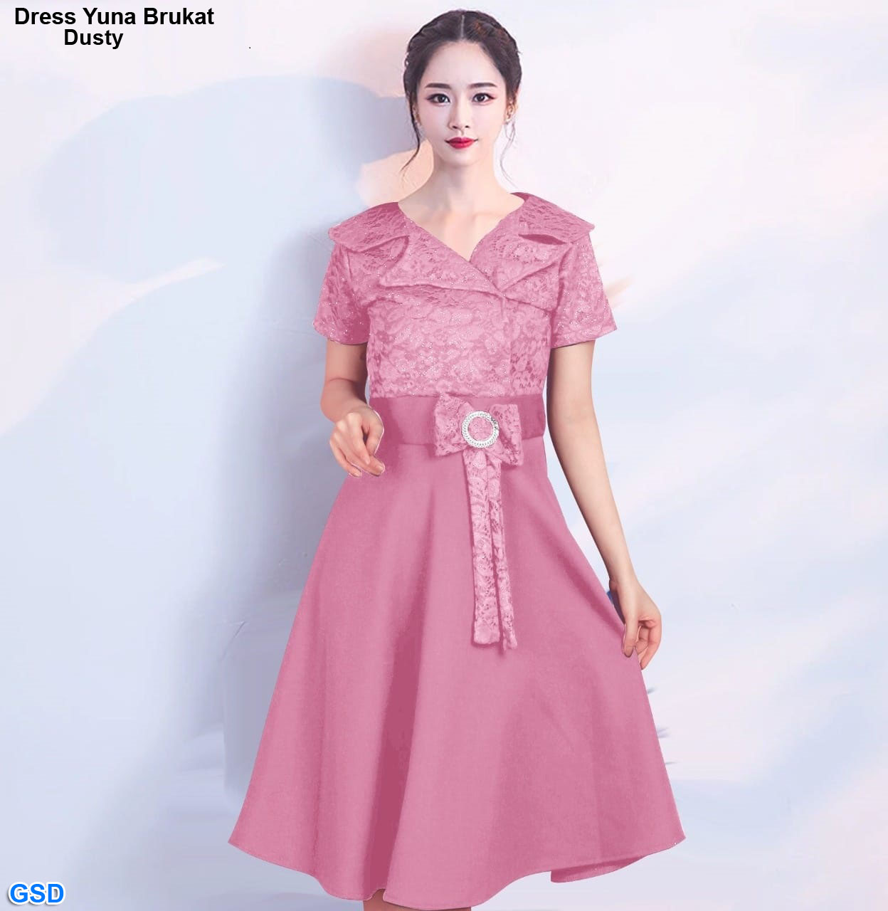 Dress Yuna Brokat hijau