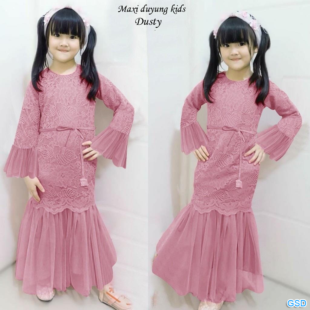 Maxi duyung kids Maroon