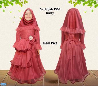 Set Hijab Kids J569 Dusty