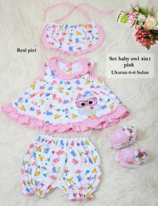 Set bayi owl 4in1 pink