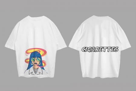 VABA Oversized Tshirt Cigarette Girl | Kaos Streetwear Unisex Tee