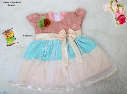 Dress melodi kids Biru-kuning