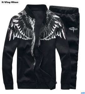 Set jaket wing hitam