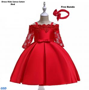 Dress Kids Sanca Saten Red