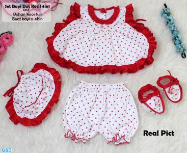 Set bayi dot besar 4in1 red