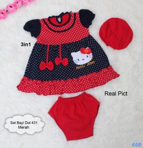 Set Bayi Dot 431 red 3in1