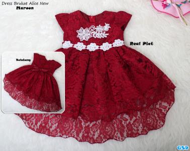 Dress Alice Brukat Maroon