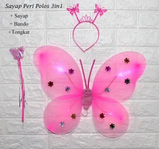 Set Peri Kupu Polos 3in1