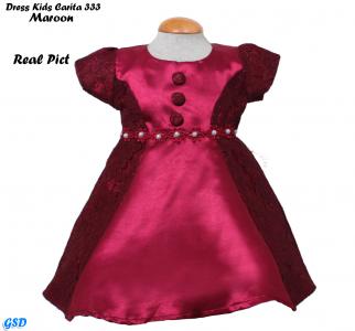 Dress Carita kids 333 maroon