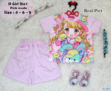 St Girl 2in1 Pink Muda