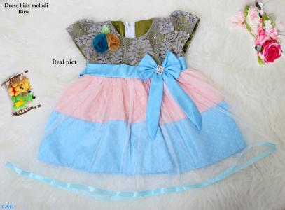 Dress kids melodi Salem-Biru