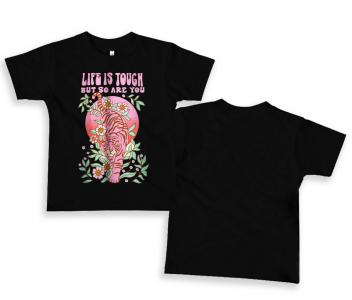 Life Is Tough Pink Tiger Tshirt Kids