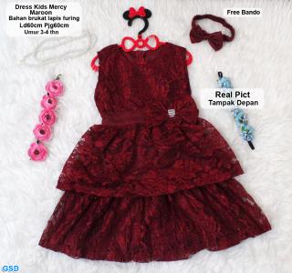 Dress Mercy Kids Maroon