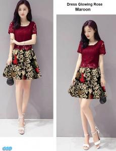 Dress Glowing Rose maroon