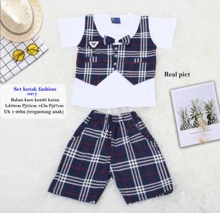 Set kotak fashion navy