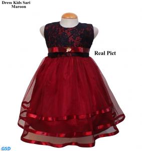 Dress Kids Sari Maroon