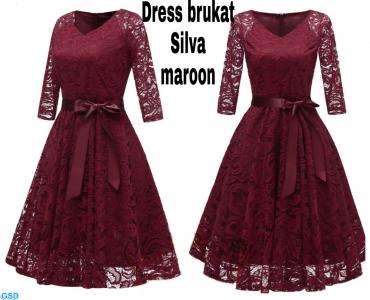 Dress Silva maroon