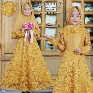 Syari mila brukat kids mustard