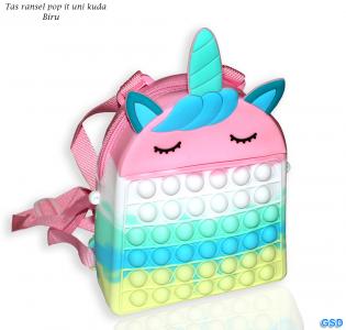 Tas Ransel Pop it uni kuda biru