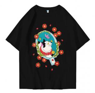 Hi VABA Oversized Flower Cat Tshirt | Kaos Streetwear Unisex Tee