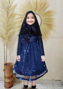 Set Hijab Anak VL05 Navy