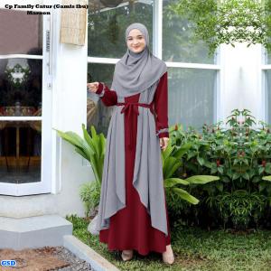 Cp family catur (gamis ibu) maroon