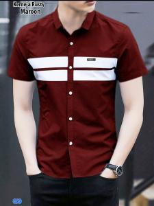 Kemeja rusty maroon