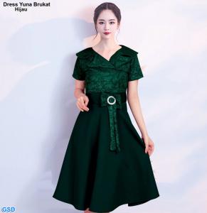 Dress Yuna Brokat hijau