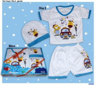 Set bayi 3in1 girafe Biru