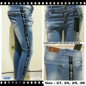 Celana jeans Off white lis black