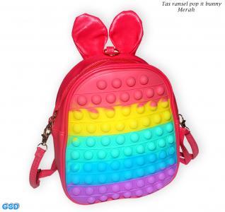 Tas Ransel Pop it bunny merah