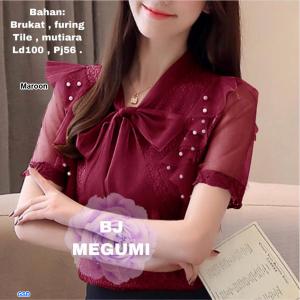 Blus megumi maroon