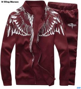 Set jaket wing maroon