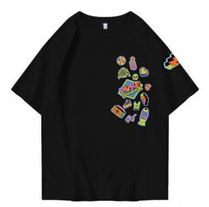 Hi VABA Oversized Random Stickers Tshirt | Kaos Streetwear Unisex Tee