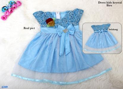 Dress kids krystal biru