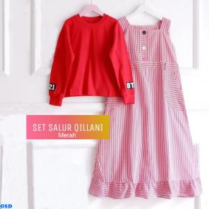 Set Qillani 2in1 kids merah