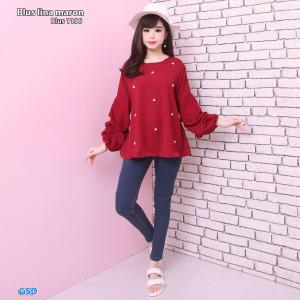 Blus lina maroon-blus 1196