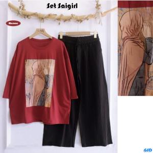 Set saigirl kulot maroon