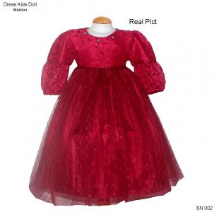 Dresss Kids doll Maroon