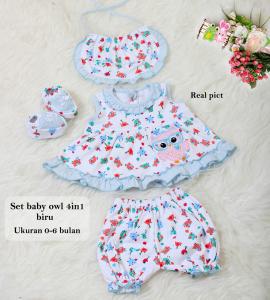 Set bayi owl 4in1 biru