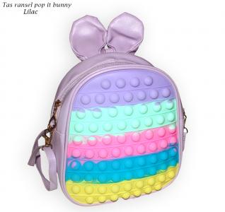 Tas Ransel Pop it bunny lilac