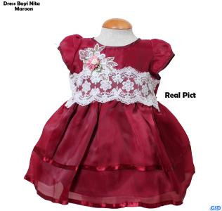 Dress Bayi Nita Maroon